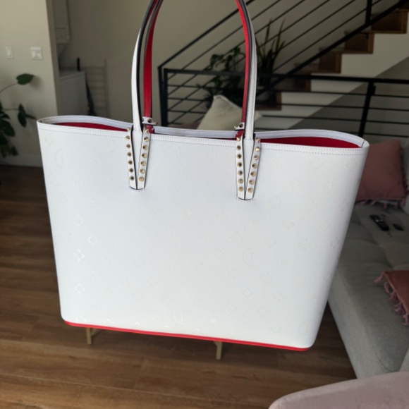 Christian Louboutin White and Red Tote Bag - Picture 3 of 7